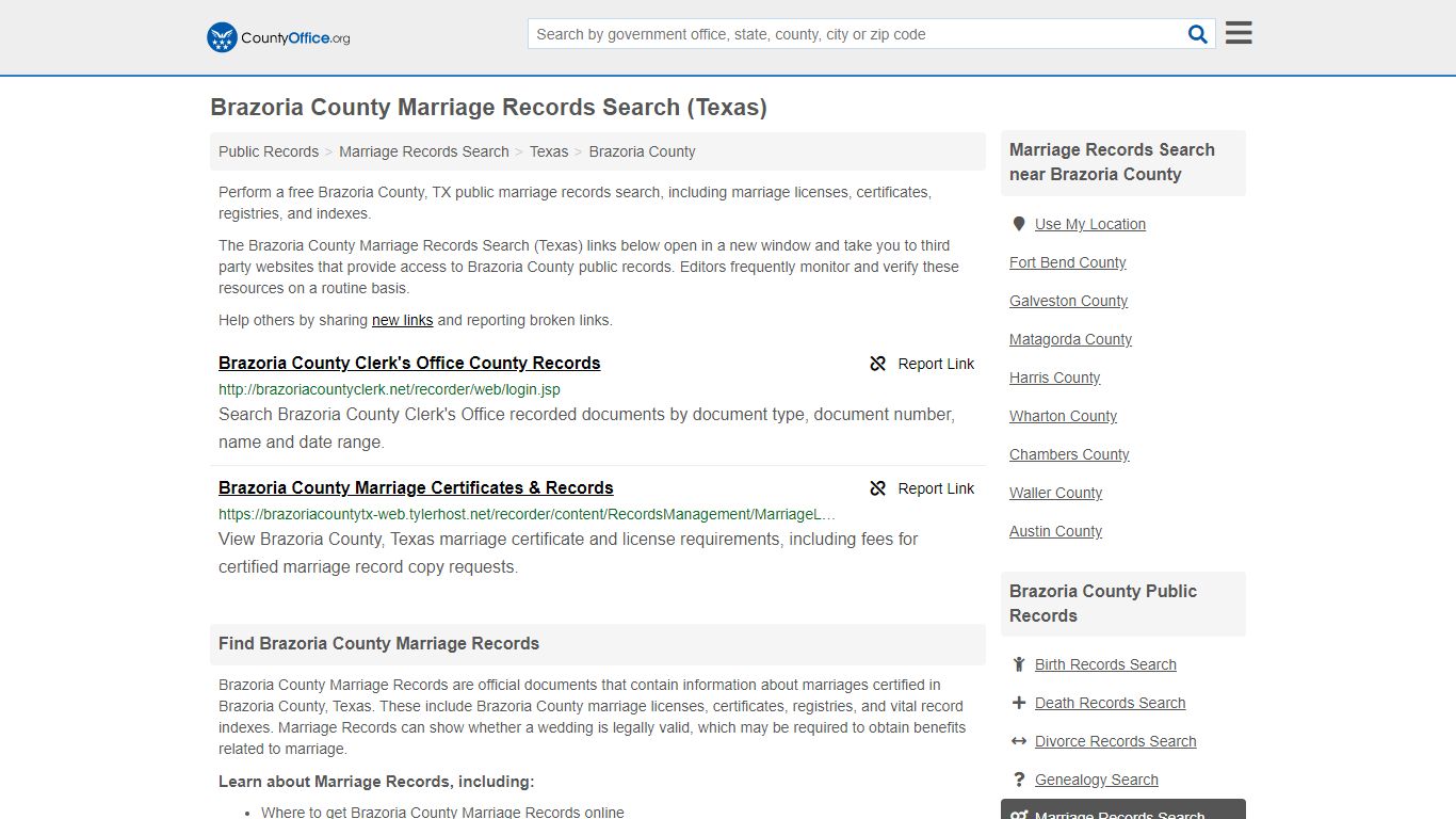 Marriage Records Search - Brazoria County, TX (Marriage ...